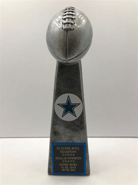 Dallas Cowboys 5X Super Bowl Champions Lombardi Style Trophy | Etsy