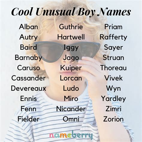 Cool Unusual Boy Names