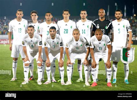 Algeria National Football team line up against South Africa during ...