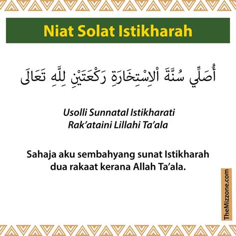 Doa, Niat dan Cara Solat Istikharah Rumi - The Mizzone