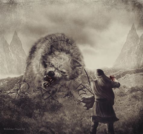 Fenrir and Tyr by Silvana-Massa-Art on DeviantArt