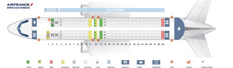 Seat map Airbus A320-200 Air France. Best seats in plane