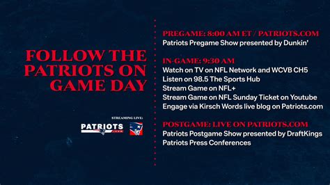 How to Watch/Listen: Patriots vs. Colts