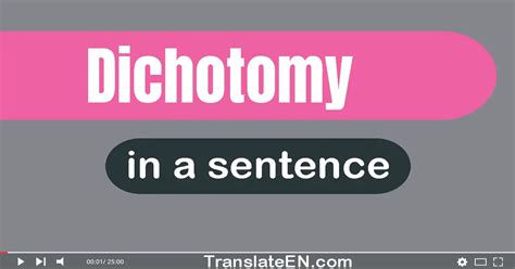 Use "Dichotomy" In A Sentence