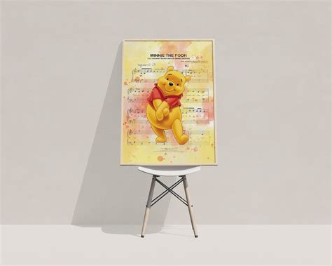 Winnie the Pooh Sheet Music Art Print Disney Art Nursery Wall - Etsy