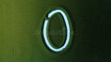 Hand Drawing Number Zero 0 Symbol in the Green Sand. Stock Photo - Image of background, banner ...