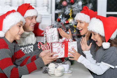 Family celebrating Christmas | Stock image | Colourbox