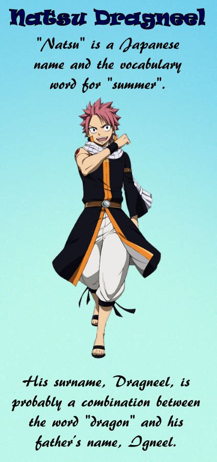 Names and meanings of "Fairy Tail" characters. | Anime/manga: Fairy Tail [Natsu Dragneel ...