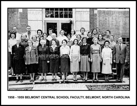 1958 – 1959 Belmont Central School Faculty, Belmont, North Carolina – Millican Pictorial History ...