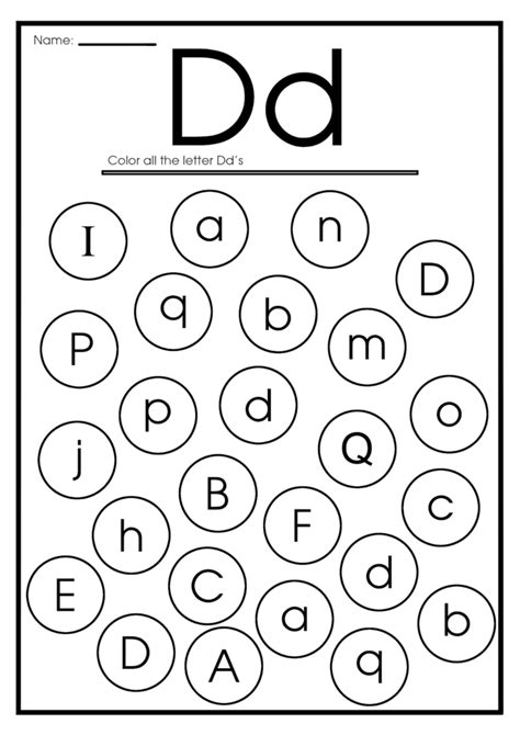 Letter D Coloring Pages Printable
