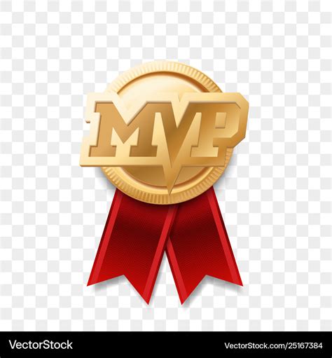 Mvp gold medal award most valuable player trophy Vector Image