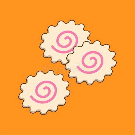 Narutomaki, Japanese Surimi Fish Cakes, Vector Illustration Stock Vector - Illustration of ...