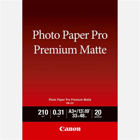 Buy Canon PM-101 Premium Matte Photo Paper A3 Plus - 20 Sheets — Canon ...