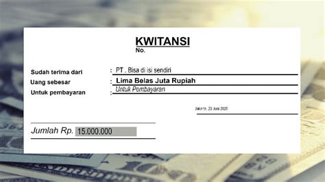 Format kwitansi Word, Excel dan PSD Photoshop yang bisa di edit