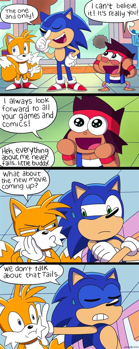 sonic and tails comic strip with caption that reads, i can't believe they are