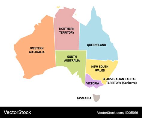 Australia map with states and territories Vector Image