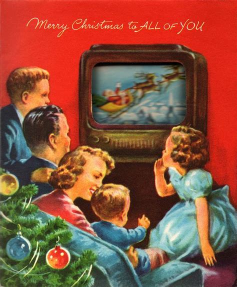 Vintage 1950s Christmas Card - Holiday Broadcast | Vintage christmas cards, Vintage holiday ...