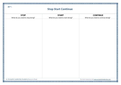 40 Best Start Stop Continue Templates (Word, Excel, PDF, PPT)