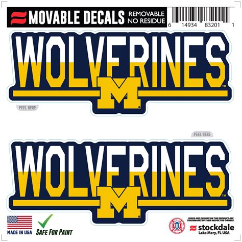 Michigan Wolverines 6" x 6" Two-Tone Repositionable Decal 2-Pack Set