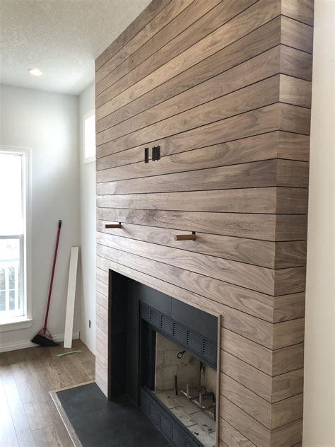 Walnut Shiplap Fireplace finishing tips : r/woodworking