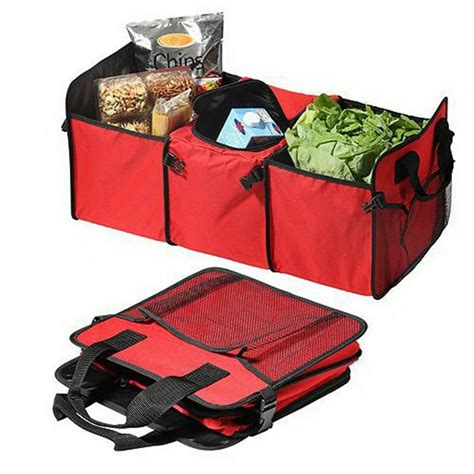 Trunk Organizer, Foldable Cargo Storage Bag Portable Insulation Cooler Bag Collapsible Vehicle ...