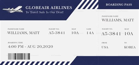 Airline Ticket Template Word Free - Printable Templates