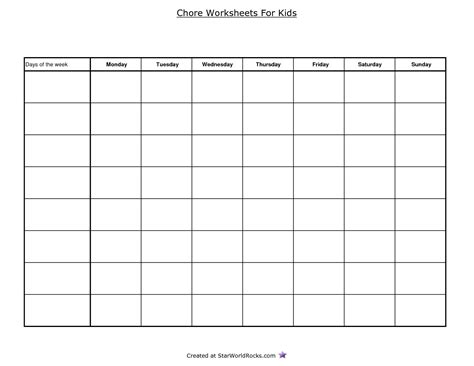 Printable Blank 4 Column Chart Templates