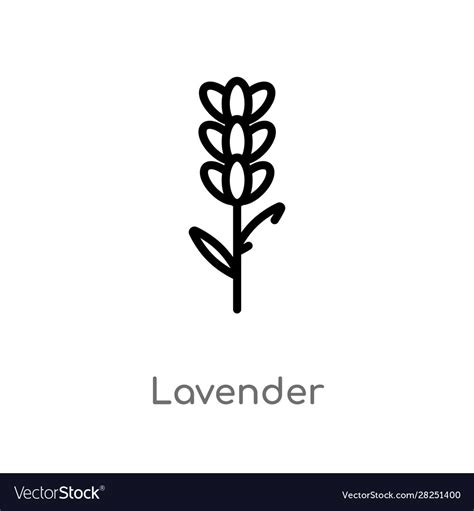 Outline lavender icon isolated black simple line Vector Image