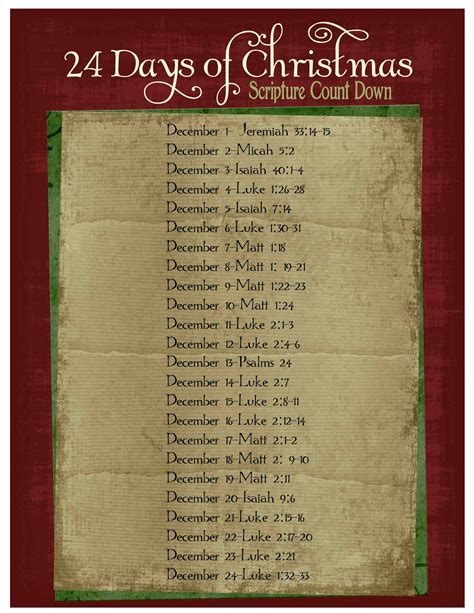 Printable Advent Calendar Bible Verses