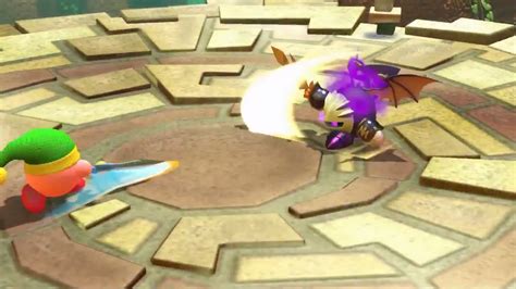 Kirby Star Allies clip shows a battle with Meta Knight