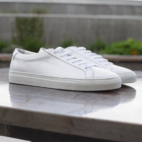 White Low Top Sneakers - Italian Leather Shoes | Gustin