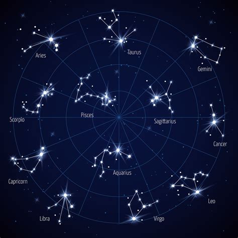 Vector sky star map with constellations stars By Microvector ...