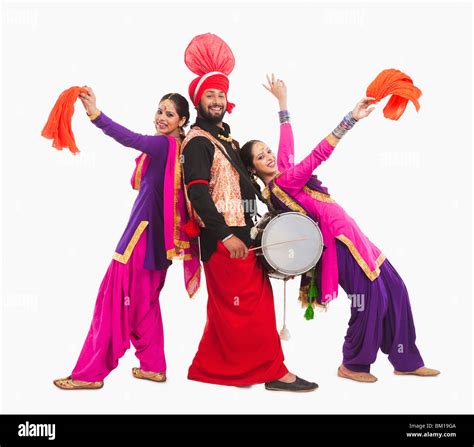 Bhangra the traditional folk dance from Punjab in North India Stock ...