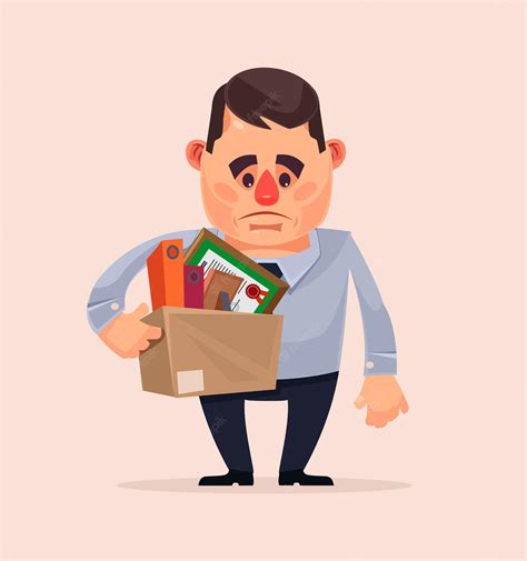 Premium Vector | Sad unhappy office worker character fired from job ...