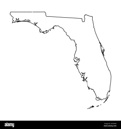 Florida State Usa Solid Black Outline Map Of Vector I - vrogue.co