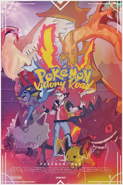 I made this homage poster for the original Pokemon Red, the pokemon on ...