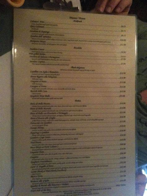 Menu at Ragazzi Italian Restaurant, Green Valley