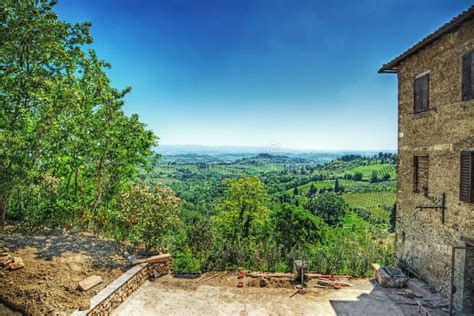 Landscape of San Gimignano Surrounding Area Stock Photo - Image of ...