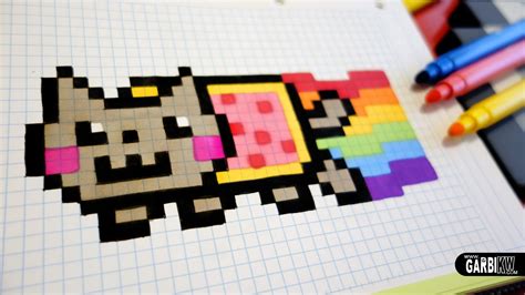 Handmade Pixel Art - How To Draw a Nyan Cat #pixelart