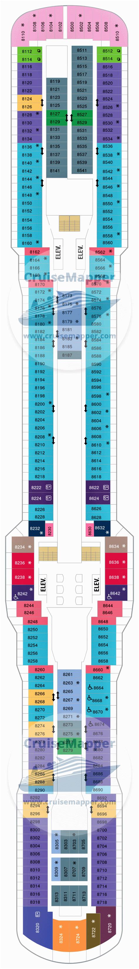 Ovation Of The Seas deck 8 plan | CruiseMapper