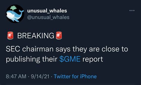 🚨 BREAKING🚨 SEC chairman says they are close to publishing their $GME ...