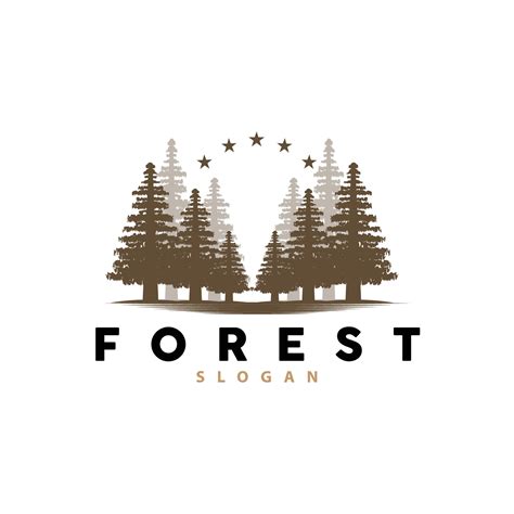 Forest Logo, Vector Forest Wood With Pine Trees, Design Inspirational Badge Label Illustration ...