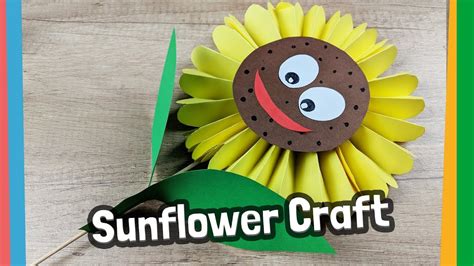 Paper Sunflower Craft for kids - 5 minute craft - YouTube