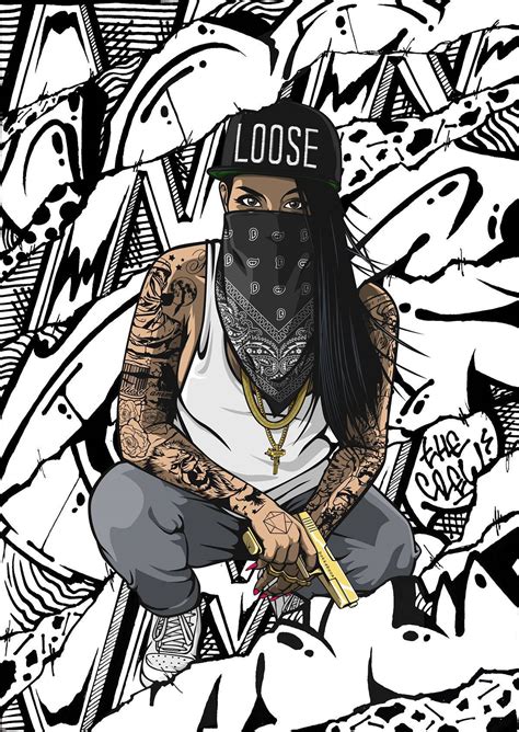 Download Cool Gangsta Cartoon Woman Wallpaper | Wallpapers.com