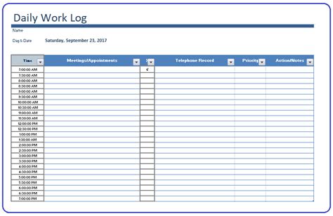 Daily Log Templates | 15+ Free Printable Word, Excel & PDF Formats, Samples, Examples, Forms