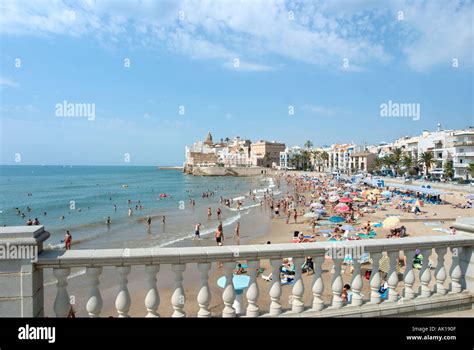 San Sebastian Beach in Sitges, near Barcelona, Costa Dorada (Costa ...