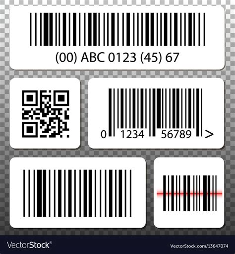 Barcode and qr code stickers template set Vector Image