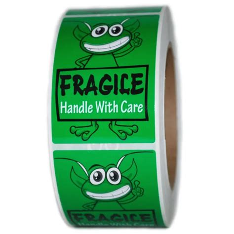 GLOSSY GREEN ALIEN "Fragile Handle with Care" Labels Stickers- 3" by 2" - 500 ct $13.53 - PicClick