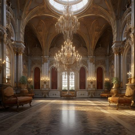 Premium Photo | A large room with a chandelier and a chandelier that ...