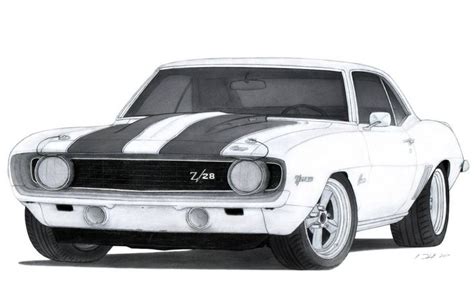 1969 Chevrolet Camaro Z/28 Drawing by Vertualissimo | Cool car drawings, Camaro z, Car drawings